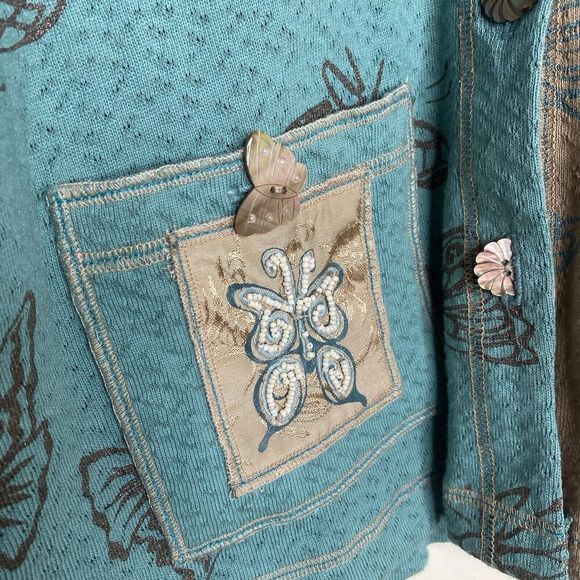 Lucky Charm Cotton Knit Butterfly Cardigan Lightweight Boho Top Y2k Medium - Picture 6 of 13